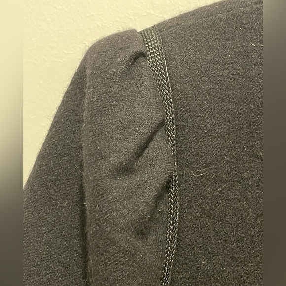 Vintage Justine Todd Black Pure Wool Cropped Blazer rope detail size 14 - Picture 4 of 8